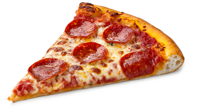 A slice of pepperoni pizza