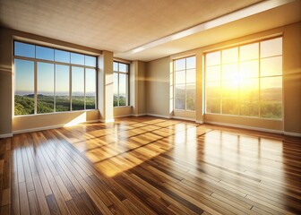 Bright Empty Room Hardwood Floor Food Photography Background