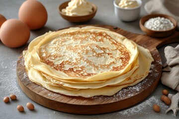 Tasty homemade crepes enjoyed in a snug kitchen with natural lighting and rustic decor