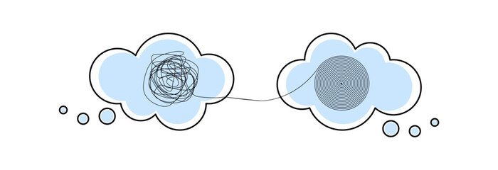 Confusing and untangling conversation. Chaos in thoughts, concept psychology, mental health, ordering the inner world. 