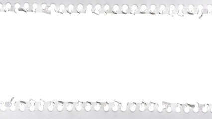 Ripped white paper pulled out from a ring notebook 