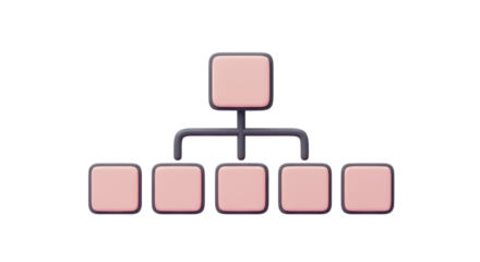 Isolated 3D Diagram Organization Chart Network Tree