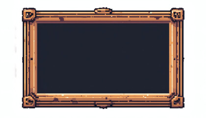 8-bit pixelated picture frame isolated with sharp edges and retro pixel art