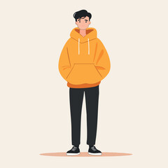 Minimalist Illustration of a Young Person Standing