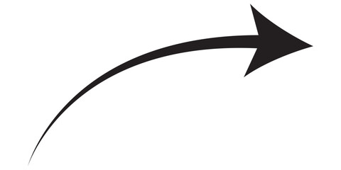 Long Red Curved arrow icon vector. Red long arrow vector. flat style Arrow symbol. RED of an arrow on a white background. vector illustration.