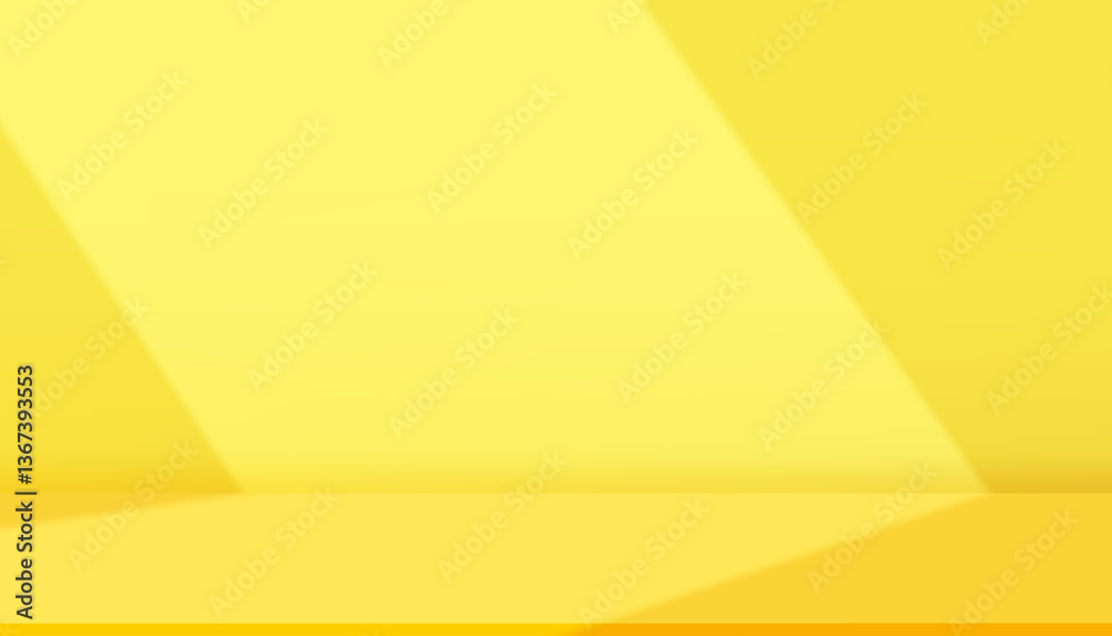 Aufkleber yellow background,shadow,light effect on wall room for product display,studio background sunlight,sh
