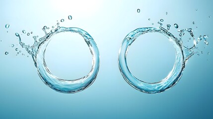 Captivating visual of two high speed water jets colliding creating an intricate display of water droplets splashes and dynamic waves