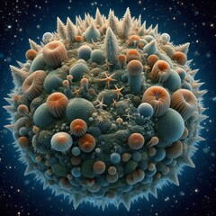 Naklejka premium Entire forest ecosystems contained within a