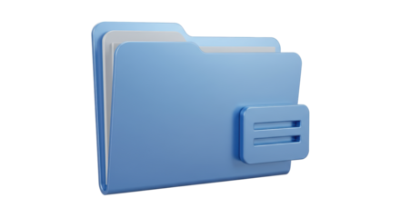 Isolated Light Blue File Folder with Documents
