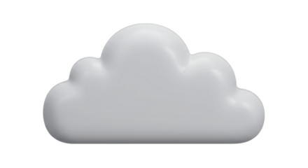 Isolated Gray Cloud, Minimalist Weather Symbol