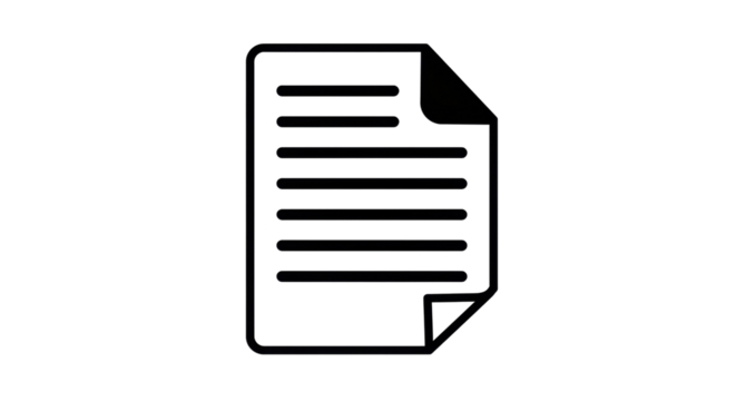 Isolated Document Page with Lines of Text
