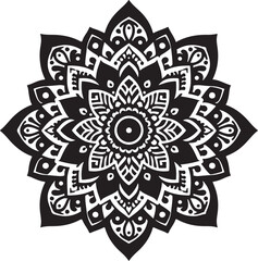 Creative Luxury Decorative Minimal Floral Mandala Icon Silhouette Vector Illustration