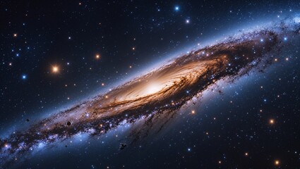 An otherworldly galaxy, pulsating with dazzling cyan and magenta tones, brimming with enigmatic, ethereal orbs of energy. This stunning image captures the essence of a celestial masterpiece, 