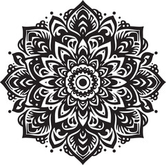 Creative Luxury Decorative Minimal Floral Mandala Icon Silhouette Vector Illustration