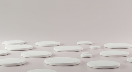 minimalist_3d_circles_design_white_and_pink