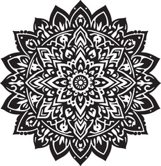 Creative Luxury Decorative Minimal Floral Mandala Icon Silhouette Vector Illustration