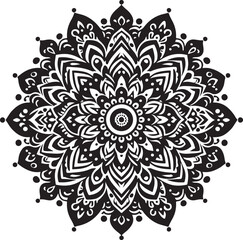 Creative Luxury Decorative Minimal Floral Mandala Icon Silhouette Vector Illustration