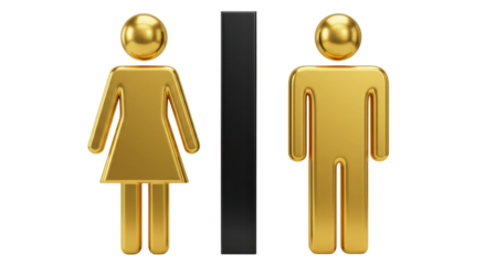 Isolated Golden Male and Female Symbols with Partition
