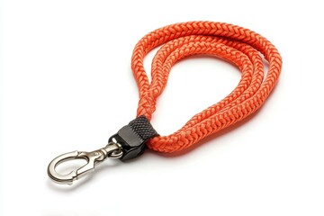 Versatile orange rope leash designed for outdoor adventures and daily pet walks isolated on transparent background