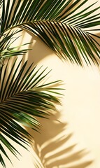 a shadow of a palm tre