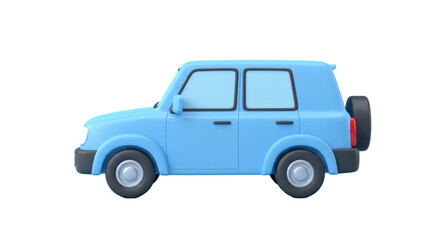 Isolated Blue SUV Car