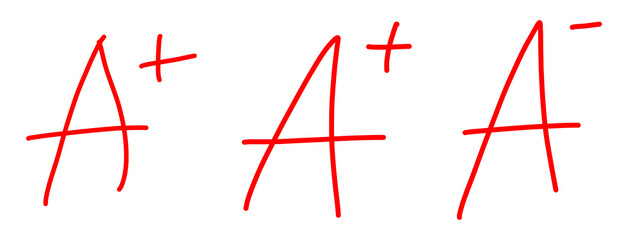 a+,a- This is a hand-drawn illustration.