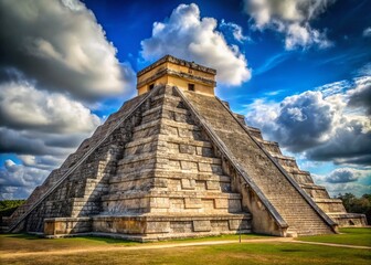 Chichen Itza El Castillo Pyramid, Yucatan Peninsula, Mexico - Majestic Southwest View