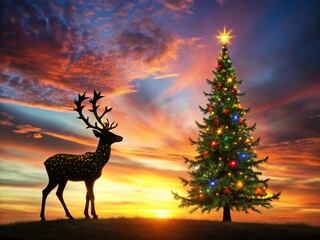 Christmas Silhouette Alphabet Letter D - Festive Holiday Decoration