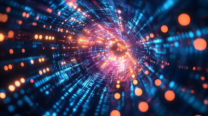 Fototapeta premium Abstract communication and future technology data flow
