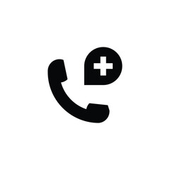 Emergency call glyph icon, medicine and healthcare, medical support sign vector graphics, a solid pattern on a white background, eps 10.