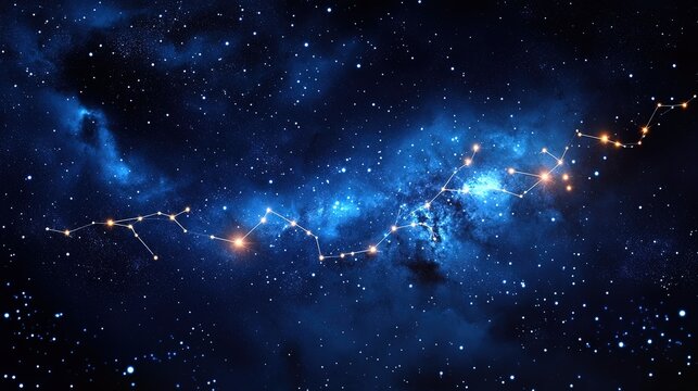 A scatter chart displayed as stars connected by glowing constellations