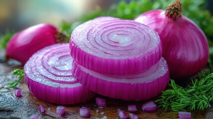 red onion rings isolated,cartoon illustration style