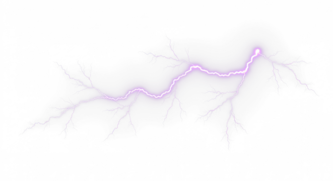 Purple and Pink lightning bolt, Lightning, electric lightning bolt strike, lightning bolt strike set. Thunderstorm or light effect on PNG and White Background
