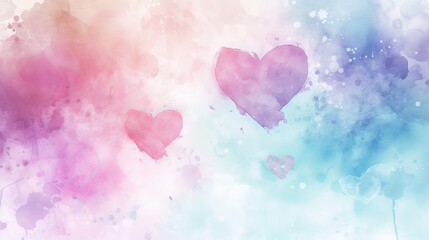 Obraz premium Gradient Heart Pattern with Romantic Watercolor Texture.