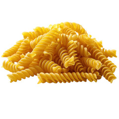 pile of fusilli pasta isolated on white background