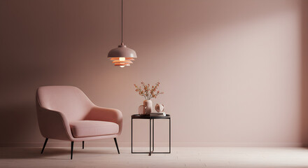 Soft Pink Relaxation Space, Soft Pink Relaxation Space Featuring Contemporary Lighting and Stylish Decor