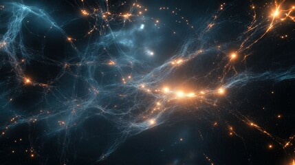 Obraz premium Cosmic filaments stretch across a starry expanse, embodying the vast scale of the universe.