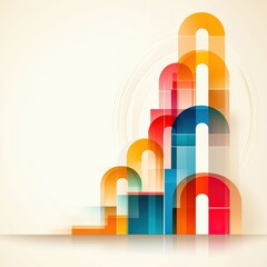 Abstract Layered Illustration with Colorful Shapes and Gradients for Modern Design Projects