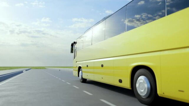 3d bus rides on the highway