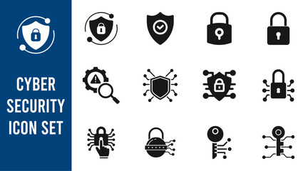 Cyber security icon set.