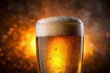 Close-Up of Frothy Golden Beer in a Glass - Craft Beer Photography