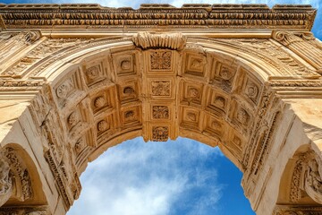 Obraz premium Detailed Ancient Greek Arch Design with Intricate Patterns