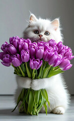 kitten and flowers