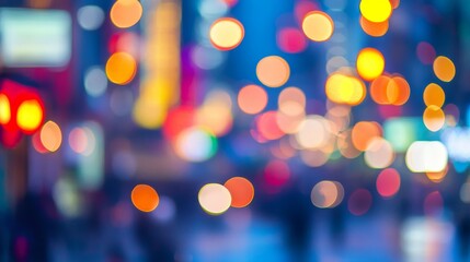 Obraz premium Colorful Bokeh Background in Urban Setting with Night Lights