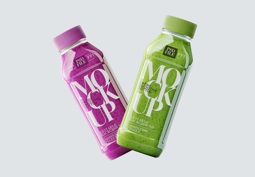 Fresh Smoothie Bottle Packaging Mockup