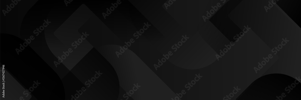 Wall mural abstract dark black geometric banner design background.