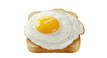Isolated Fried Egg on Toast