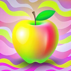 Vibrant Colorful Apple Design An Abstract Digital Illustration in a Bright Environment