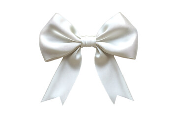 A perfect white bow Isolated on White and Transparent Background PNG Image.