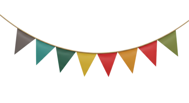 Isolated Colorful Triangle Bunting